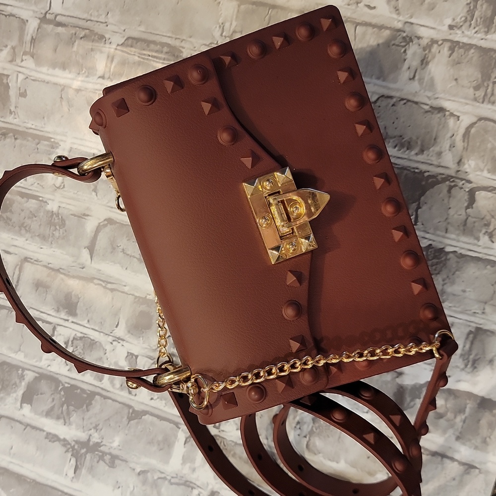 Studded Buckle Latch Fashion Purse